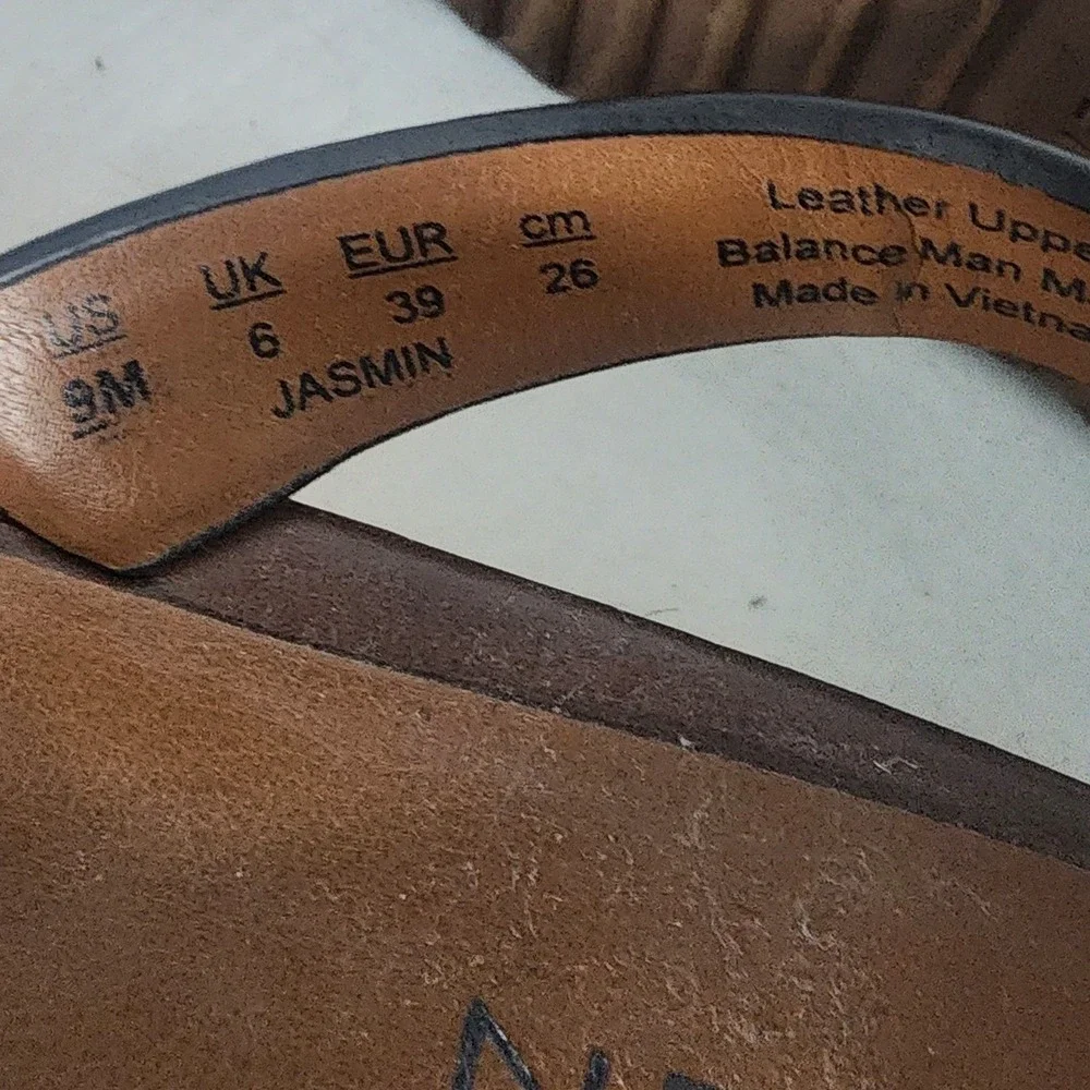 Naturalizer Jasmin Brown Leather Espadrille Platform Sandals Womens 9M